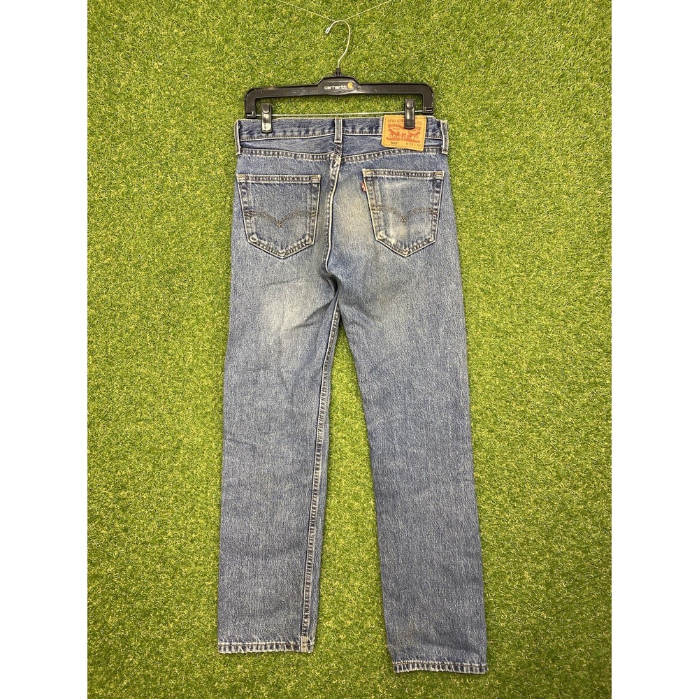 Levis 505 Jeans Mens 29x32 Regular Fit Straight Leg Medium Wash Workwear Casual